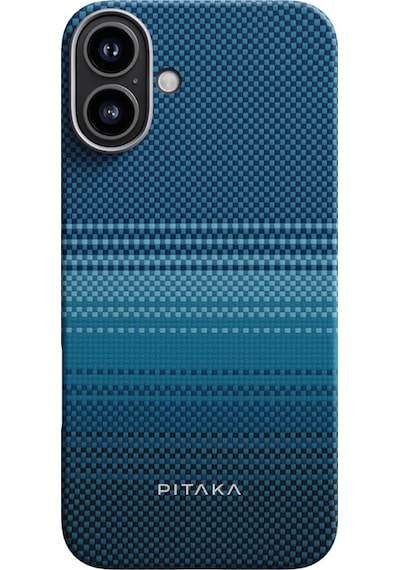 Apple Uyumlu iPhone   16 Plus Kılıf   Magsafeli Aramid Fiber Pitaka Tactile Woven Sunset-moonrise Serisi Moonrise