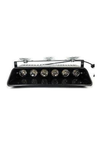 Araç Içi Vantuzlu Çakar Lamba Kırmızı - Mavi 12V 6 Ledli 7 Modlu
