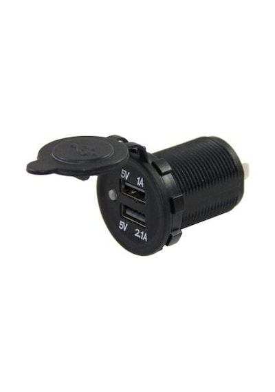 Araç Içi Oto Çakmaklık Giriş 8-32V Usb Çıkış 5V 1A ve 5V 2.1Pano Kulaklı 30 MM Çap