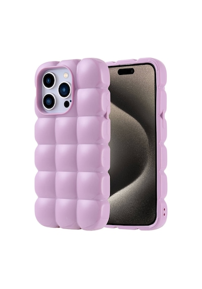 Apple Uyumlu iPhone 15 Pro Kılıf Parlak Esnek Silikon Tchs Dom Dom Kapak - Beyaz Beyaz