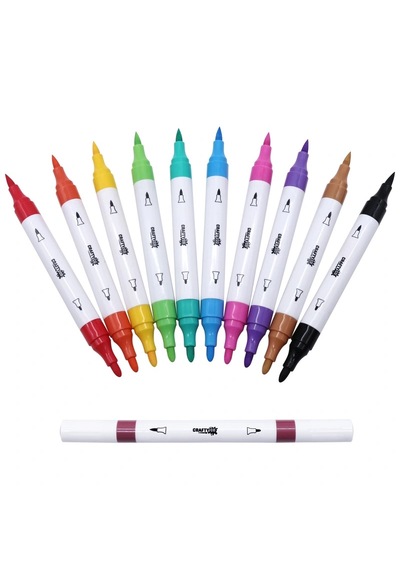 Crafty Co. 80 Renk Çift Uçlu Akrilik Boya Kalemi Seti - Akordeon Çantalı, Ahşap, Cam Ve Kumaş Uyumlu Multi-surface Marker