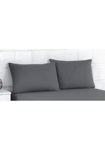 2 Adet Antrasit Pamuklu Fermuarlı 50x70 Cm Yastık Kılıfı Antrasit