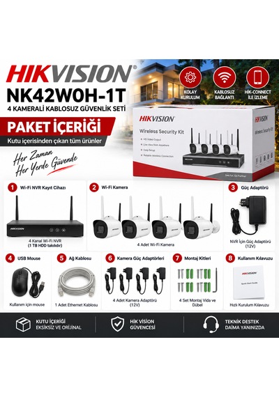 Hikvision Kablosuz Bullet Kamera 2 Mp Beyaz Renk Gece Görüş Ve 5x Zoom İle Tüm Mekanlar İçin