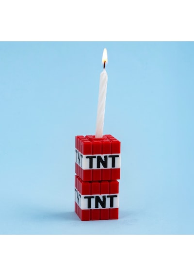 Minecraft Tnt Mumluk 2 Li Blok Mumluk Seti Doğum Günü Pastası Süsü Parti Aksesuar