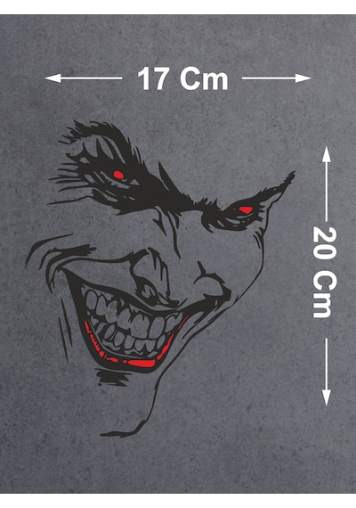 Joker Sticker - Batman Gotham City Sticker - Araba Oto Cam Motosiklet Karavan Sticker - 00057 20x17 Cm