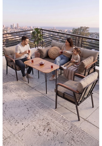 Canisa Ekon Serisi 1. Sınıf 3+1+1 Cappucino Bahçe Balkon Oturma Koltuk Takımı, Canisa Ekon Serisi 1. Sınıf 3+1+1 Cappucino Bahçe Balkon Oturma Koltuk Takımı,