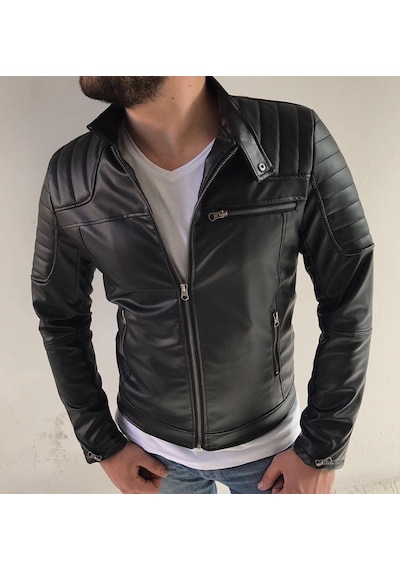 Oliggopol Erkek Deri Ceket Model 2019 New Season.Vol.33 Siyah