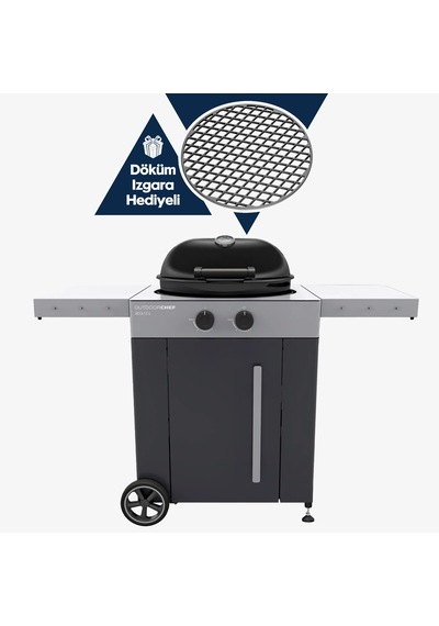 Arosa 570 G EVO Yeni Nesil Gazlı Çelik Barbekü - 57 cm, Döküm Izgara Dahil