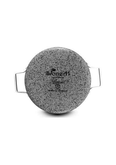 Brioni Stone-age Çizilmez Yanmaz Yapışmaz Indüksiyon 22 Cm Basık Tencere Gri