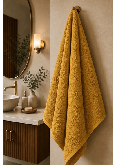 Büyük Banyo Havlusu 90x150 Cm Ivy Collection 650 Gr Hardal