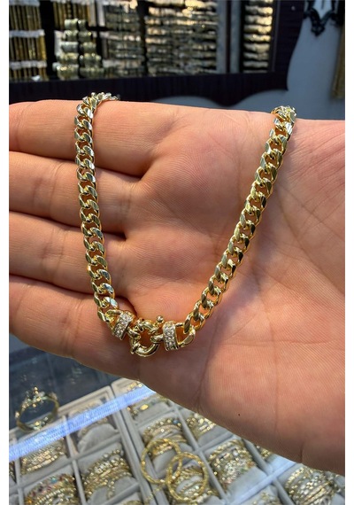 Gemici Kilit Kolye 50 Cm Altın