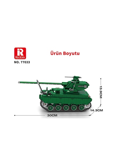Reobrix 77033 World Of Tanks Fransız Hafif Tankı Amx-13 Yaratıcı Yapı Blok Seti Building Blocks - 1037 Parça
