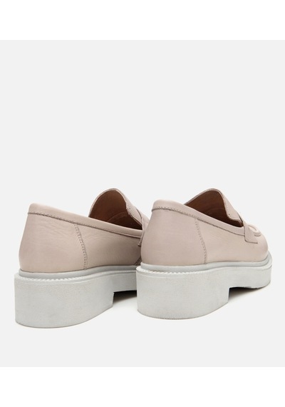 Hotiç Kadın Deri Bej Kalın Tabanlı Klasik Loafer