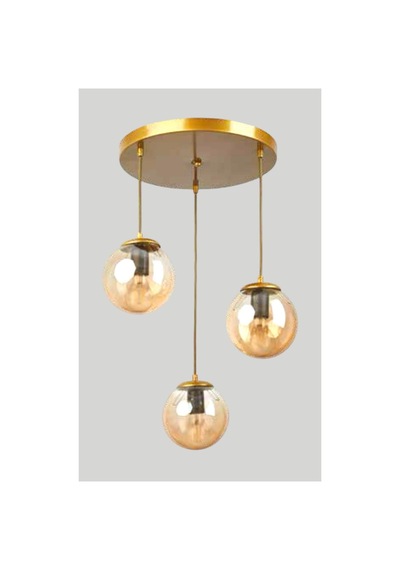 Mylights Modern Spor Bal Camlı Üçlü Avize Eskitme Boyalı Siyah