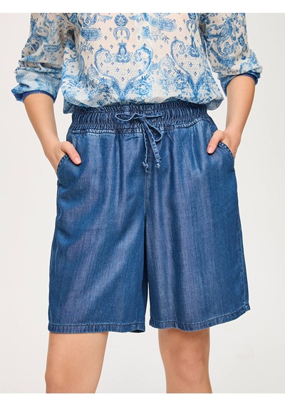 Faik Sönmez Beli Lastikli Comfort Fıt Liyoselli Jean Şort S26jst003 Us26jst00327 İndigo