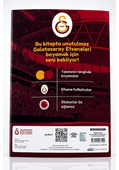 X Dekomus Lisanslı Galatasaray Efsaneler +5 Yaş Boyama Kitabı Altın