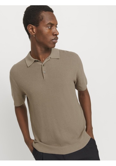 Jack & Jones Jprcccooper Knıt Polo Ss Sn Greige Renkli