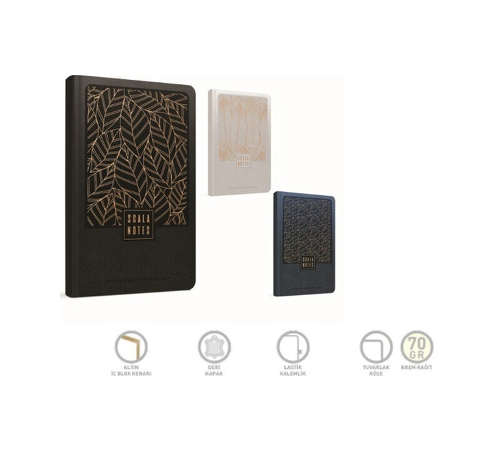 Scala Notes Ip Dikişli Sert Kapak Not Defteri 13x21cm 120 Yaprak Çizgisiz Stand 20 Li Paket 3570 Karışık