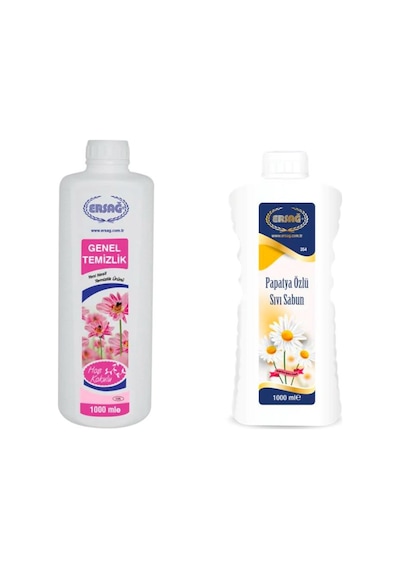 Ersağ Genel Temizlik 1 L + Papatya Özlü Sıvı Sabun 1 L