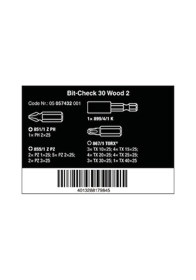Wera Bit-Check 30 Metal 1 Bits Seti 05057434001