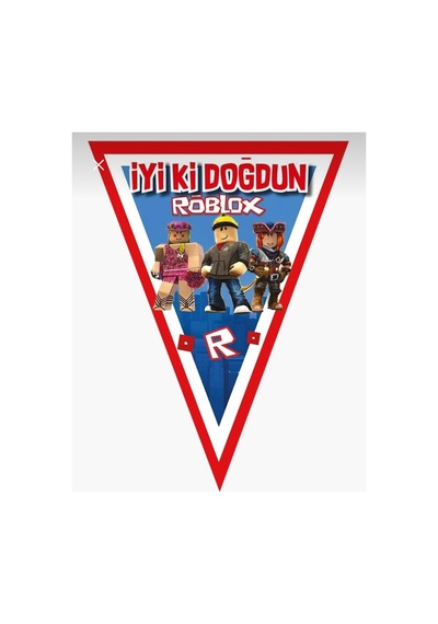 Roblox Parti Malzemeleri Üçgen İyiki Doğdun Flama Renkli Tüm Yaşlar