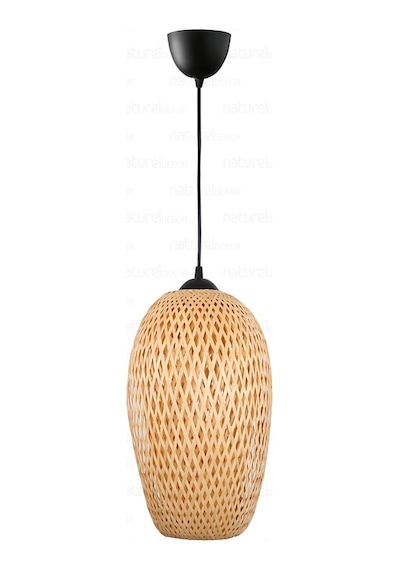 Bohem Bambu Boja Pendant Sarkıt Avize Lamba 23 Cm - Iskandinav, Modern, Bohem, Rattan Aydınlatma Bej