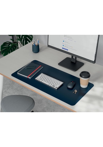 Desk Mat 40x80 Cm Koyu Mavi Beyaz - Çok Renkli