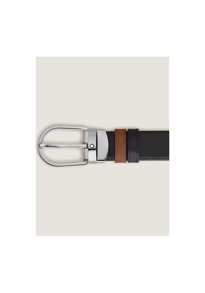 Montblanc Sartorial At Nalı Tokalı 30 Mm Çift Taraflı Deri Kemer Kahverengi