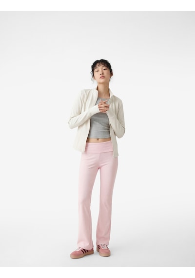 Koton Slim Fit Modal Karışımlı İspanyol Paça Pantolon Pembe 6sal40098ık Gül