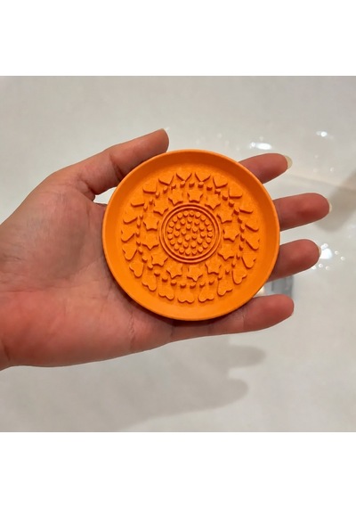3d Baskı Makyaj Fırçası Temizleme Pedi - Desenli Aparat-turuncu