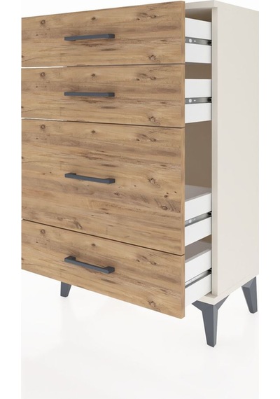Arges Komodin 4 Çekmeceli 60x30x96 Aytaşı-çam Aytaşı