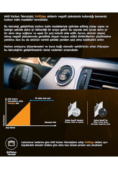 Otopratik Voltedge 12 V 62 Ah 540 A En Akü-2026