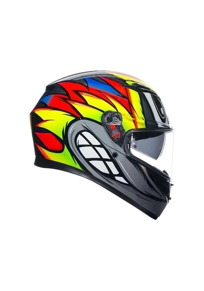Agv K3 Birdy 2.0 Grey Yellow Red Kapalı Kask Çok Renkli