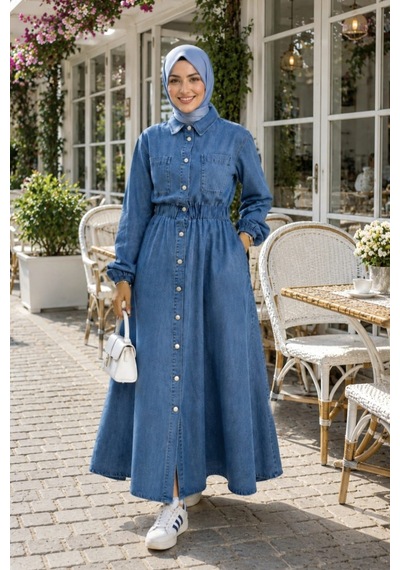 Hb Harma Time Butik Kadın Belden Lastikli Cep Detaylı Koyu Denim Koyu Kot Mavi Elbise Koyu Mavi Hb Harma Time Butik Kadın Belden Lastikli Cep Detaylı Koyu Denim Koyu Kot Mavi Elbise Koyu Mavi
