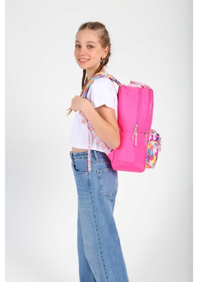 Kaukko Double Stripe Sırt Çantası Pink K1762 Pembe