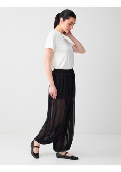 Jimmy Key Jimmy Key Siyah Rahat Kesim Normal Bel Lastikli Paça Mesh Pantolon 6sw185512900