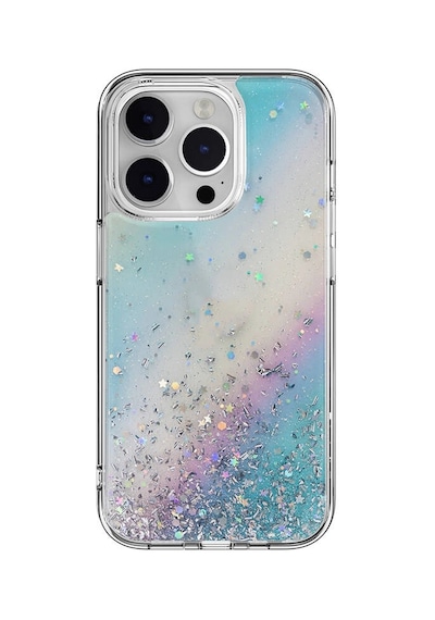 Apple Uyumlu iPhone 14 Pro Kılıf Parlayan Simli Şeffaf Lisanslı Switcheasy Starfield Kapak Colorful