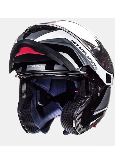Mt Atom Sv Tarmac Black/white Small Çene Açılır Kask Vizörlü Glos Diğer