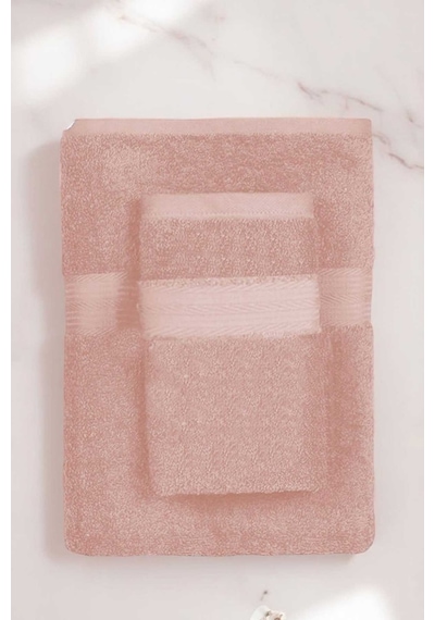 2 Parça Battal Lüks Premium Banyo Spa Havlu Takımı 90x170 Cm Somon Somon