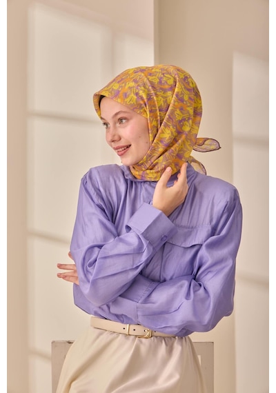Silk Home Soft Eşarp 73091-38 Vizon, Turuncu, Mor, Sarı