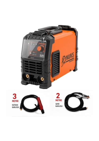 Nuriş Ma200e İnverter Kaynak Makinesi + El Kaynak Maskesi + 100lü 2,5x350mm Rutil Elektrod