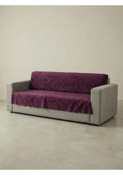 Sofline Kaymaz Tabanlı Tay Tüyü Çekyat, Koltuk, Kanepe Örtüsü Pembe, Mor,antrasit Renk 175x210cm Mor