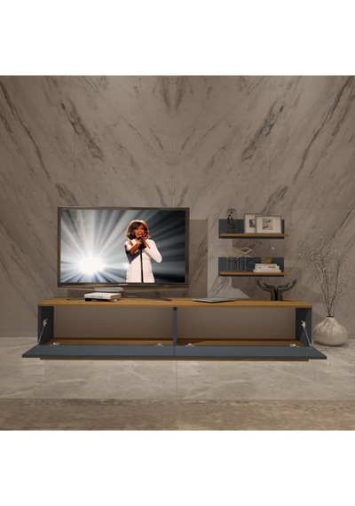 Decoraktiv Eko 4b Mdf Std Tv Ünitesi Tv Sehpası - Pera Antrasit Antrasit - Açık Ceviz Decoraktiv Eko 4b Mdf Std Tv Ünitesi Tv Sehpası - Pera Antrasit Antrasit - Açık Ceviz