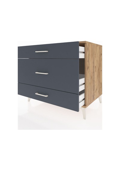 Kronos Şifonyer 3 Çekmeceli 88x59x80 Çam-antrasit Çam