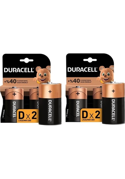 Duracell Lr20/Mn1300 Alkalin Blister Büyük Boy D Pil 2 x 2