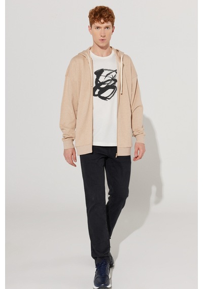 AC&Co / Altınyıldız Classics Erkek Sütlü Kahve Oversize Fit Bol Kesim Kapüşonlu Yaka %100 Pamuk Fermuarlı Sweatshirt Kahverengi AC&Co / Altınyıldız Classics Erkek Sütlü Kahve Oversize Fit Bol Kesim Kapüşonlu Yaka %100 Pamuk Fermuarlı Sweatshirt Kahverengi