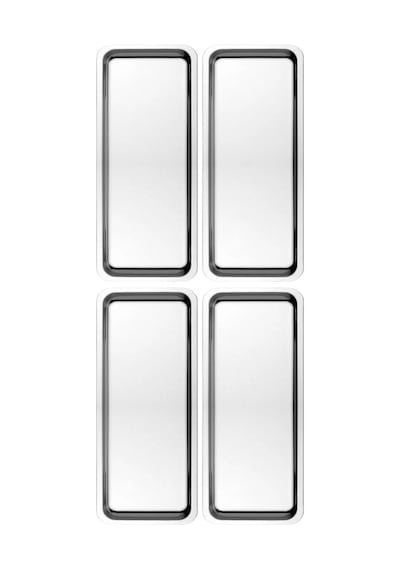 4 Adet Gümüş Dar Dikdörtgen Metal Sunum Tepsisi 33x13 Cm Paslanmaz Çelik Düz Çay Kahve Tatlı Ikram Tepsisi Seti Gümüş