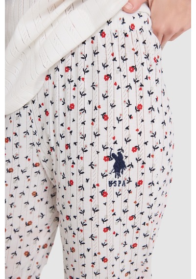 U.s. Polo Assn. Kadın Ekru Pijama Takım 50327970-vr019 Ecru