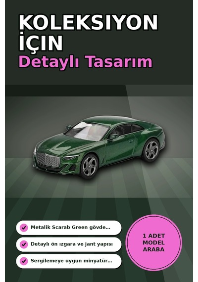Yeşil Renkli 1/64 Ölçek Bentley Batur Diecast Model Araba - Koleksiyonluk Tekli Paket Bx-313340