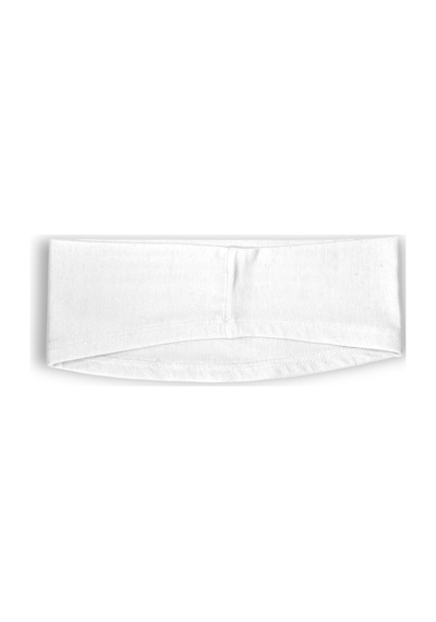 Loggia Kaymayan Silikonlu Bandana Bone Beyaz - Kadın Tesettür Dikişsiz Kaymaz Geçme - Sportif Saç Bandı Beyaz